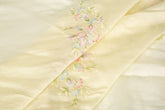 Fresh Macaron Bouquet Embroidery Silk Sheer Fabric (Cream Champagne)