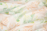 Watercolor Promenade: Abstract Leaf Embroidery Sequin Silk Sheer Fabric Series