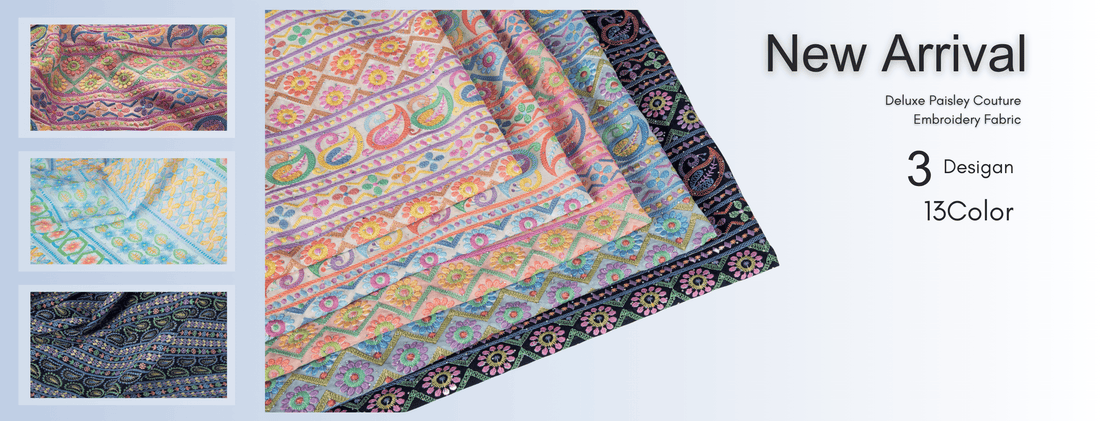 New Arrival: Multi-color Positioning Embroidered Fabric Series (3 designs, 13 color combinations)