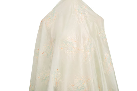 All-Over Macaron Rose Floral Embroidery Sequin Mesh Fabric Series (Two Spring Colorways)