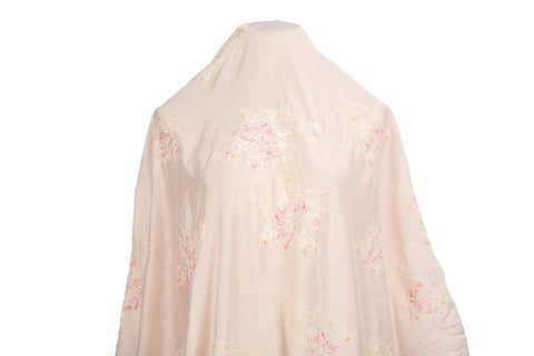 All-Over Macaron Rose Floral Embroidery Sequin Mesh Fabric Series (Two Spring Colorways)