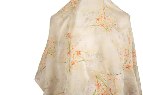 Abstract Floral Embroidery Sequin Sheer Fabric Series (Three Artistic Colorways)