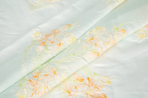 Abstract Narcissus/Orchid Embroidery Sheer Fabric Series (Two Fresh Colorways)