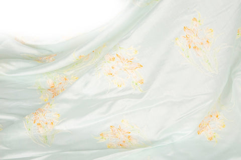 Abstract Narcissus/Orchid Embroidery Sheer Fabric Series (Two Fresh Colorways)