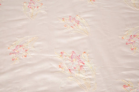 All-Over Macaron Rose Floral Embroidery Sequin Mesh Fabric Series (Two Spring Colorways)