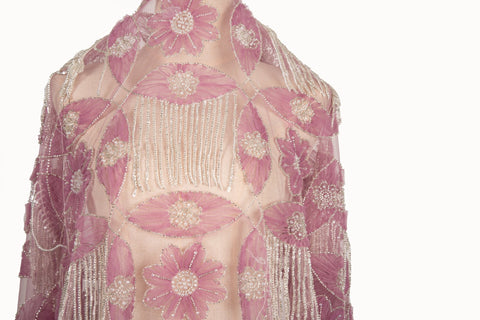 Heavy Embroidery 3D Petal Fringe Mesh Fabric Series (Three Luxury Shades)