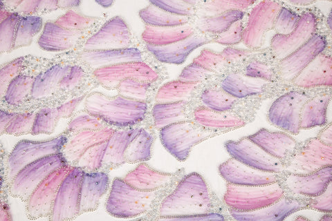 Watercolor Gradient Feather Sequin Heavy Embroidery Mesh Fabric Series (Four Artistic Blends)