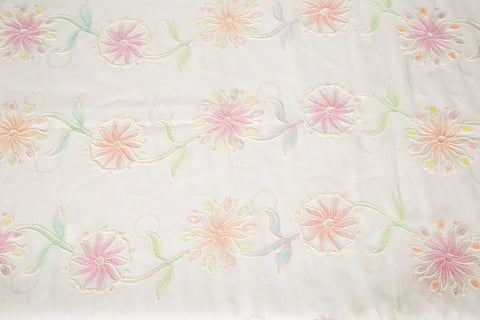 Abstract Floral Embroidery Sequin Organza Fabric Series (Three Artful Colorways)