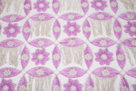 Heavy Embroidery 3D Petal Fringe Mesh Fabric Series (Three Luxury Shades)